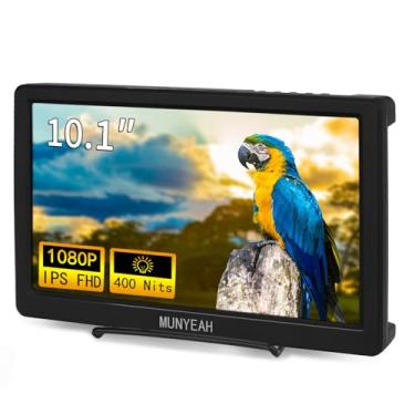 Imagem de MUNYEAH Monitor Portátil M1020 10.1" Full Hd Ips 1920X1080 400Nits Com Hdmi, Vga Para Windows 11/10/8/7 Ps Xbox Compatível Raspberry Pi 5/4/3 Alto-Falantes Integrados Suporte Vesa