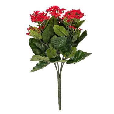 Imagem de Vickerman Arbusto artificial Kanachoe vermelho 43,8 cm de comprimento – Decoração floral sintética premium para casamento ou arranjos diários – Flores sem manutenção