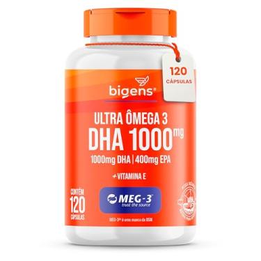 Imagem de Ultra Omega 3, DHA 1000MG, EPA 400mg, com vitamina E - Certificado MEG-3, 120 Cápsulas, Bigens