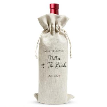 Imagem de Combina bem com a mãe da noiva deveres sacos de vinho presentes de casamento de recém-casados saco de vinho Você vai se casar conosco presentes de proposta para mãe da noiva decorações de festa de