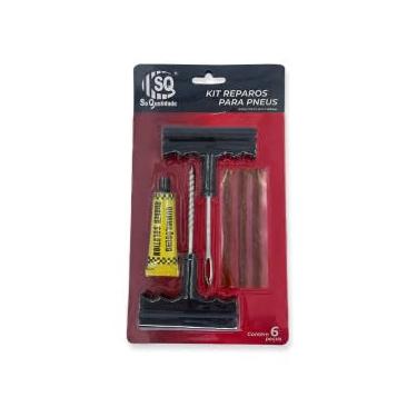 Imagem de Kit Reparo para Pneus sem Câmara, 6 Peças, com Escariador, Aplicador e Cola 12g