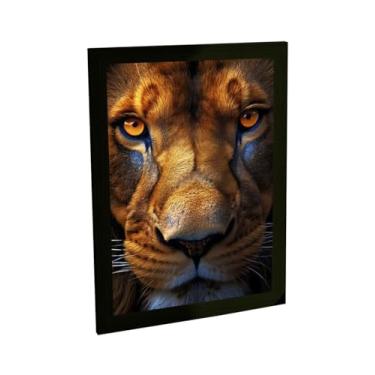 Imagem de Quadro Decorativo Leão Olhar Animais Ilustração Decoração Poster Quarto Sala