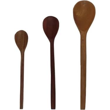 Imagem de Kit Colher De Pau 3 Peças Pequena Média Grande - map