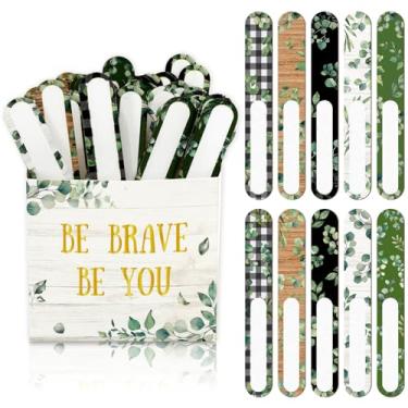 Imagem de Whaline 101 peças de palito de eucalipto com caixa de palitos falantes para professores e alunos, etiquetas de nome para atividades educativas de aprendizagem em sala de aula