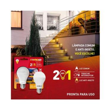 Imagem de Lâmpada Controled 2 Em 1 Branco Frio+ Anti-inseto 9w Ourolux