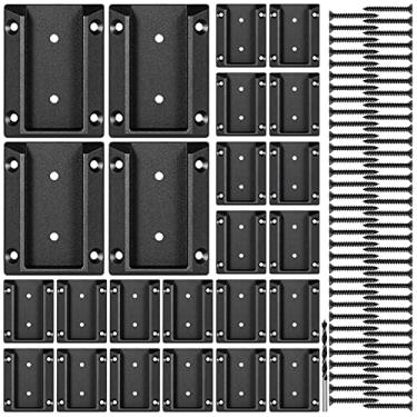 Imagem de Epcee 40Pcs Adc-12 Suporte de Corrimão de Deck de Alumínio, Conectores de Corrimão de Deck para 2"X4" (Na Verdade 1,5"X3,5") Poste de Corrimão de Deck de Madeira para Conexão de Corrimão (Preto)