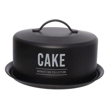 Imagem de Porta Bolo Em Aço Com Tampa Manhattan Cor Preto - Haüskraft