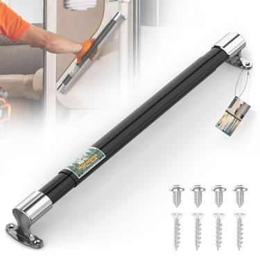 Imagem de Maçaneta de porta de tela de RV ajustável (55,1 cm - 83,8 cm) - aderência extra larga e barra de apoio durável, maçaneta de porta de trailer resistente para trailer, trailer, caminhão. Fácil de