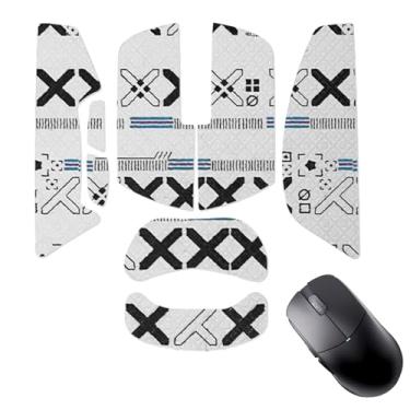 Imagem de NOUKAJU Fita aderente para mouse Lamzu Atlantis Mini 4K sem fio para jogos, fita antiderrapante para mouse, kit de atualização de mouse profissional pré-cortado resistente ao suor autoadesivo (branco)