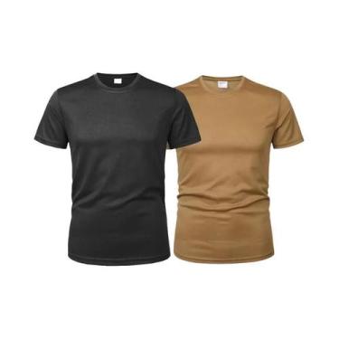 Imagem de Camiseta Tática Masculina de Secagem Rápida - Manga Curta, Gola Redond