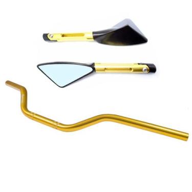 Imagem de Kit Guidão Esportivo Retrovisor Stark Race Cbx250 Cb250f Twister Cb300