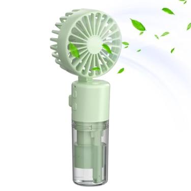 Imagem de Nuytghr Ventilador de névoa de água, ventilador de spray portátil com névoa de água, ventilador de resfriamento portátil dobrável de suprimentos de verão com alça ergonômica para mulheres, homens