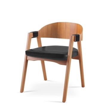 Imagem de Cadeira para Sala de Jantar 80cm X 60cm Luna Preto/Marrom