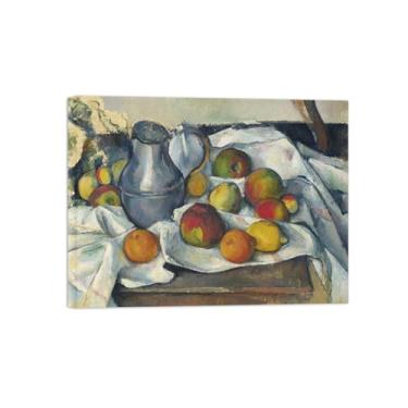 Imagem de Natureza Morta Quadro Parede em Tela-Famosas Pinturas para Sala de Jantar-Jarra e frutas-Decoração Cozinha Vintage 20x25cm Tela Embrulhada