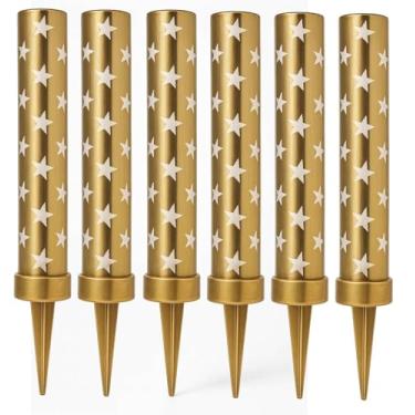 Imagem de Velas de bolo dourado de aniversário, efeito de luz dourada, velas decorativas de festa de 12 cm para comemorar aniversário, casamento, bar, restaurantes e decorações de festa (6)