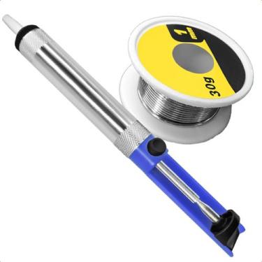 Imagem de Fio De Solda Estanho 30g E Sugador Para Solda Kit Soldagem - Startools