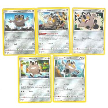 Imagem de Galarian Meowth – Pokemon 5 Card Lot – Sword & Shield Rebel Clash – 127/202