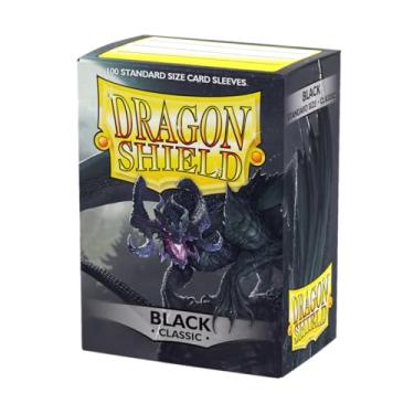 Imagem de Dragon Shield | Mangas clássicas de cartão de tamanho padrão | 100 CT - Mangas TCG premium lisas e resistentes - compatíveis com Pokemon, Flesh & Blood, One Piece & Magic The Gathering | Preto