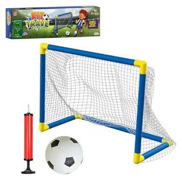 Imagem de Kit Trave de Futebol Infantil com Bola e Bomba de Ar – Brinquedo Esportivo para Crianças