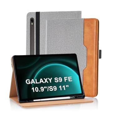 Imagem de Varohix Capa para Samsung Galaxy Tab S10 Lite/ S10 FE/ S9 FE 5G 10,9 polegadas/Tab S9 11 polegadas, couro PU com suporte de caneta S integrado com suporte magnético multi-ângulo para homens, mulheres