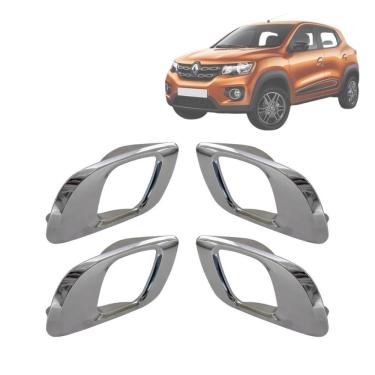 Imagem de 4 Maçaneta Interna Gatilho Puxador Cromada Kwid Após 2017 - Un - 4 [f103]