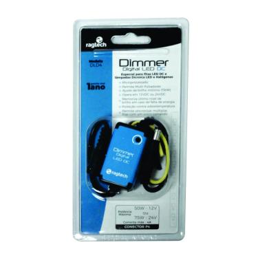 Imagem de RAGTECH – Dimmer Digital para Fita LED de até 4A – DLD 4 – 50VA/50W – 12V ou 24V – Com Microprocessador Digital e Conector P4 – Modelo 4443