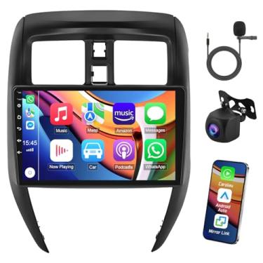 Imagem de Áudio automotivo Android sem fio Carplay de 10 polegadas para Nissan Versa Sedan 2015-2019, Android 13 Double Din Car Stereo Navegação GPS MP5 Player com link espelhado Bluetooth FM/RDS WiFi + câmera