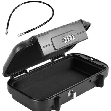 Imagem de Cofre portátil, caixa de segurança com combinação de 4 dígitos com corda de arame removível IPX7 à prova d'água cofre de viagem antifurto para praia cofre para casa, escritório, carro, dormitório