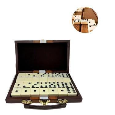 Imagem de Jogo De Dominó Maleta 10mm 24 Peças Diversão Jogatina