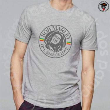 Imagem de Camiseta Banda Reggae Bob Marley One Love - Mina Store, Cinza, G1