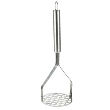 Imagem de Amassador Espremedor Batatas Cabo Preto Aço Inox Reforçado  - KDIN