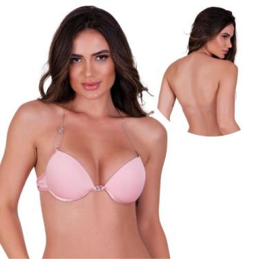Imagem de Sutiã com Bojo Silicone Costa Nua Frente Única - NAKA MODAS, Rosa, G