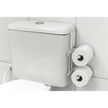 Imagem de Suporte Porta Papel Higiênico Duplo P/ Caixa Acoplada Branco - HomeFul