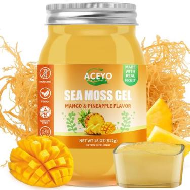Imagem de Gel de musgo marinho ACEYO, sabor irlandês, manga e abacaxi, 530mL