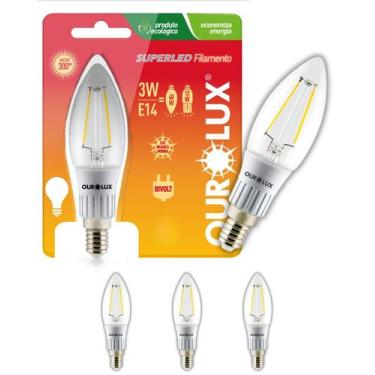 Imagem de 4 Lâmpadas Vela Led Fosca 3w Bivolt Base E14 Cor da Luz 2700K Branco Q