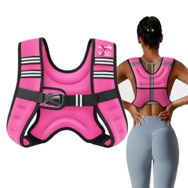Imagem de VBSD Colete feminino com peso de 3,6 kg para mulheres, homens, coletes de peso corporal para caminhada, força, treino, corrida, treino, corrida, fitness, rosa