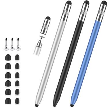 Imagem de Caneta Stylus para tela sensível ao toque, caneta stylus de disco de borracha 3 em 1, alta sensibilidade e precisão, caneta Stylus universal compatível com iPad, iPhone, Android, Kindle, todos os
