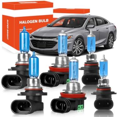 Imagem de OQSNCV Adequado para Chevrolet Chevy Malibu LS (2013 2014 2015) lâmpadas de farol de halogêneo, farol alto 9005 + farol baixo H11 + kit de lâmpadas de substituição de farol de neblina 9145, pacote com