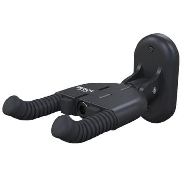 Imagem de ROTOPATA Suporte de parede para guitarra com travamento automático, gancho dobrável para guitarra acústica, guitarra elétrica, ukulele, banjo, baixo, para guitarrista masculino e menino