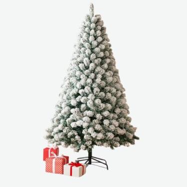 Imagem de Árvore de Natal Nevada Pinheiro Artificial, 180-240 cm, Decoração Natalina com Efeito Nevado (2,40-1200 galhos)