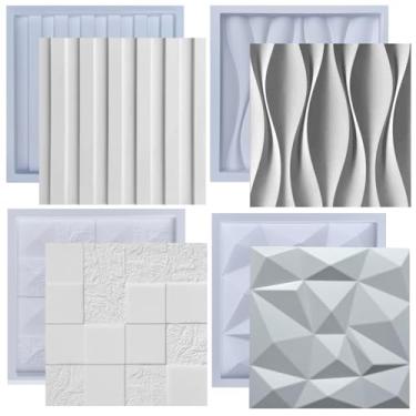 Imagem de Kit Formas Moldes de Gesso 3D e Cimento ABS pra Revestimento de Parede FDG Painel Decorativo
