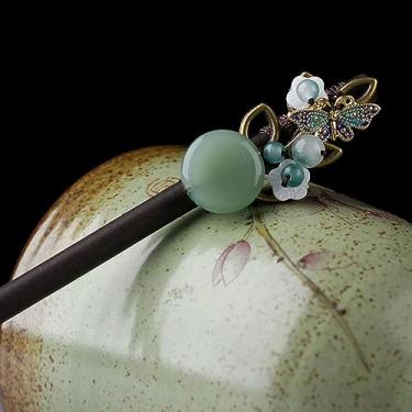 Imagem de Grampo de cabelo vintage de flor de madeira para mulheres antigo grampo de cabelo fantasia acessórios de cabelo chineses grampos de cabelo