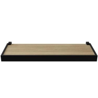 Imagem de Prateleira Parede Industrial Duetto 20x60cm Madeira Nogueira Suporte I