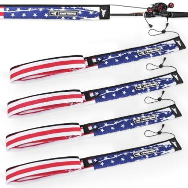 Imagem de KastKing Meias para vara de pesca MeshGuard, meias de neoprene para vara, conjunto de 4 peças, bandeira americana