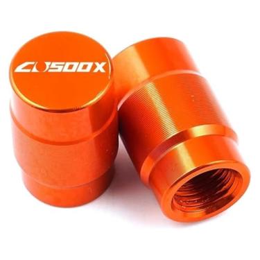 Imagem de Compatível com CB500X CB 500 X CB 500X 2013-2022 2021 2020 Acessórios de motocicleta Suporte lateral para pés ampliar almofadas e tampas de válvula (laranja-ValveCaps)
