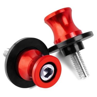 Imagem de BYYINGSUS Carretéis de braço oscilante de motocicleta parafusos de suporte de 8 mm acessórios de alumínio M8 compatíveis com GSXR 1000 750 600 K1 K2 K3 K4 K5 K6 K7 K8 K9 K11 (vermelho)