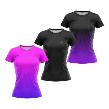 Imagem de Kit 3 Blusa Feminina Fitness Roupa Academia Treino Ginástica - Efect, 