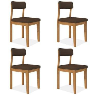 Imagem de Conjunto 4 Cadeiras Estofadas Utah Cinamomo/s.marrom - M.a - A Móveis 