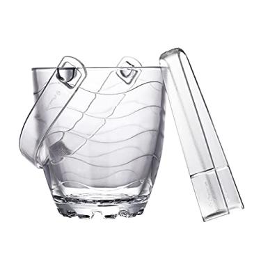 Imagem de Baldes de gelo isolados Balde de gelo de vidro balde de champanhe balde de gelo doméstico balde de gelo balde de cerveja frio pinça de gelo embutida 1L balde refrigerador cerveja champanhe balde