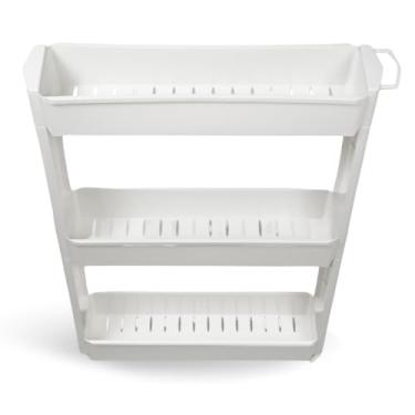 Imagem de Armário Carrinho Organizador Multiuso com Rodinhas Banheiro Lavanderia Cozinha Quarto (Branco)